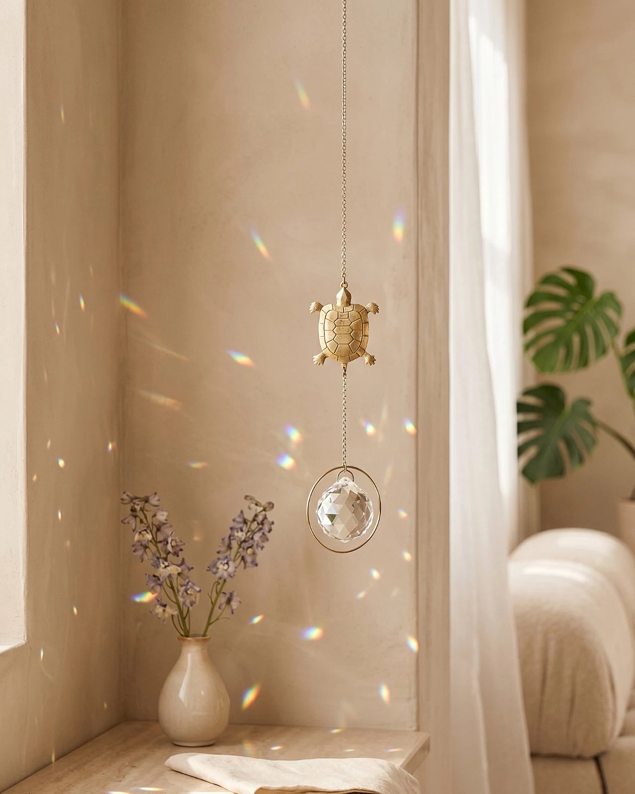 Heliophilia | Suncatcher Artigianale in Ottone con Cristallo
