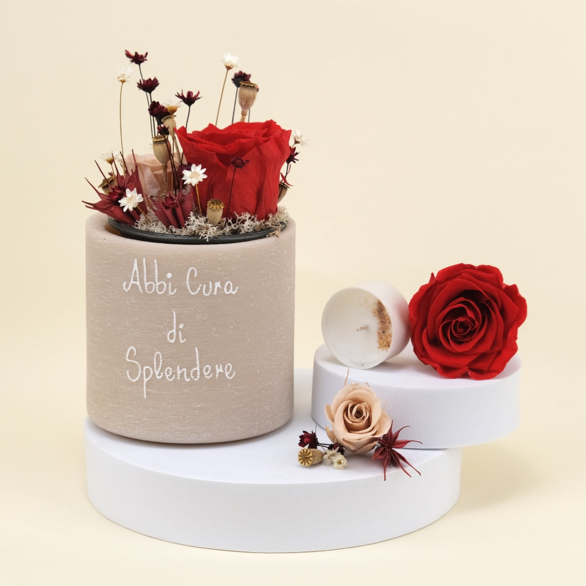 Sushi Flower: Vaso di Cera Personalizzato &amp; Bouquet Fiori Stabilizzati e Secchi
