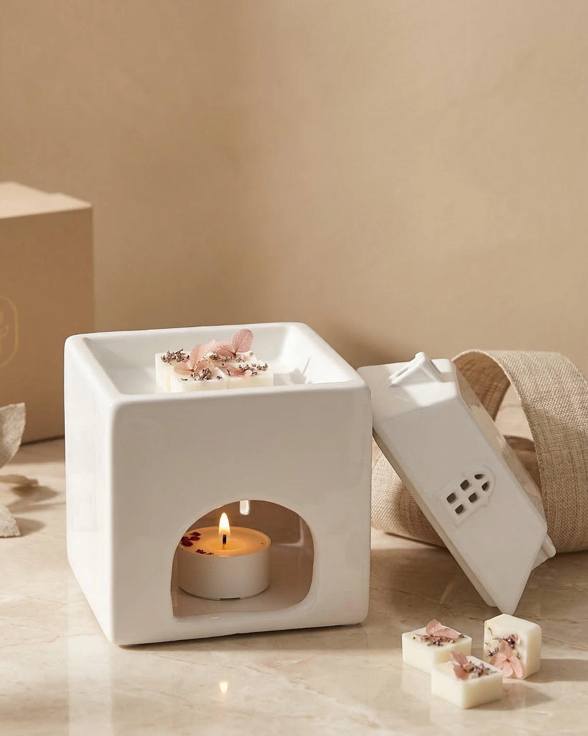 Brucia essenze con tealight per diffusione fragranze casa
