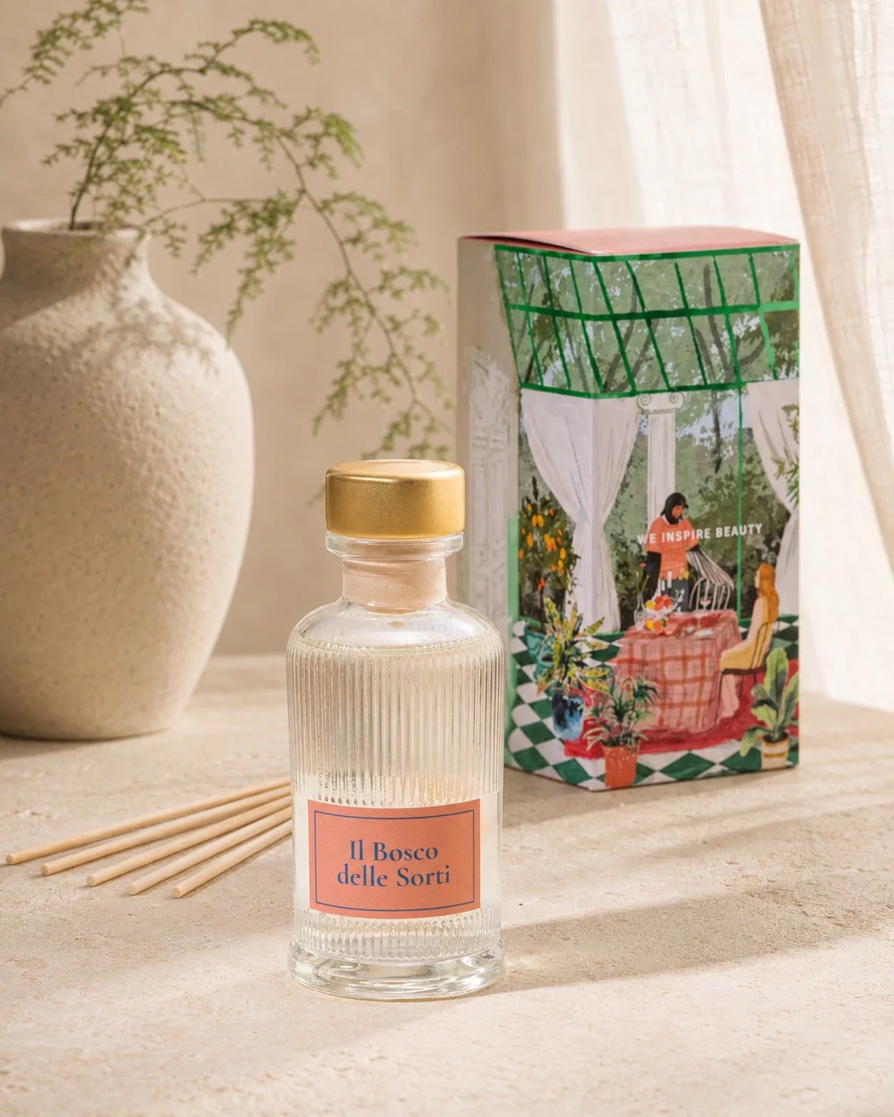 Diffusore a bastoncini per ambiente fragranza legnosa con nocciola tostata sandalo e vetiver per profumare casa | Made in Italy - Io Sono La Luce Roma