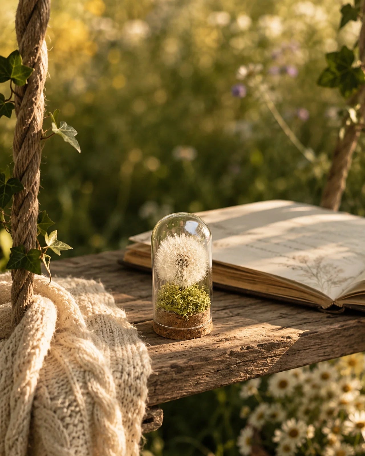 fiore dei desideri ( dandelion ), soffione preservato