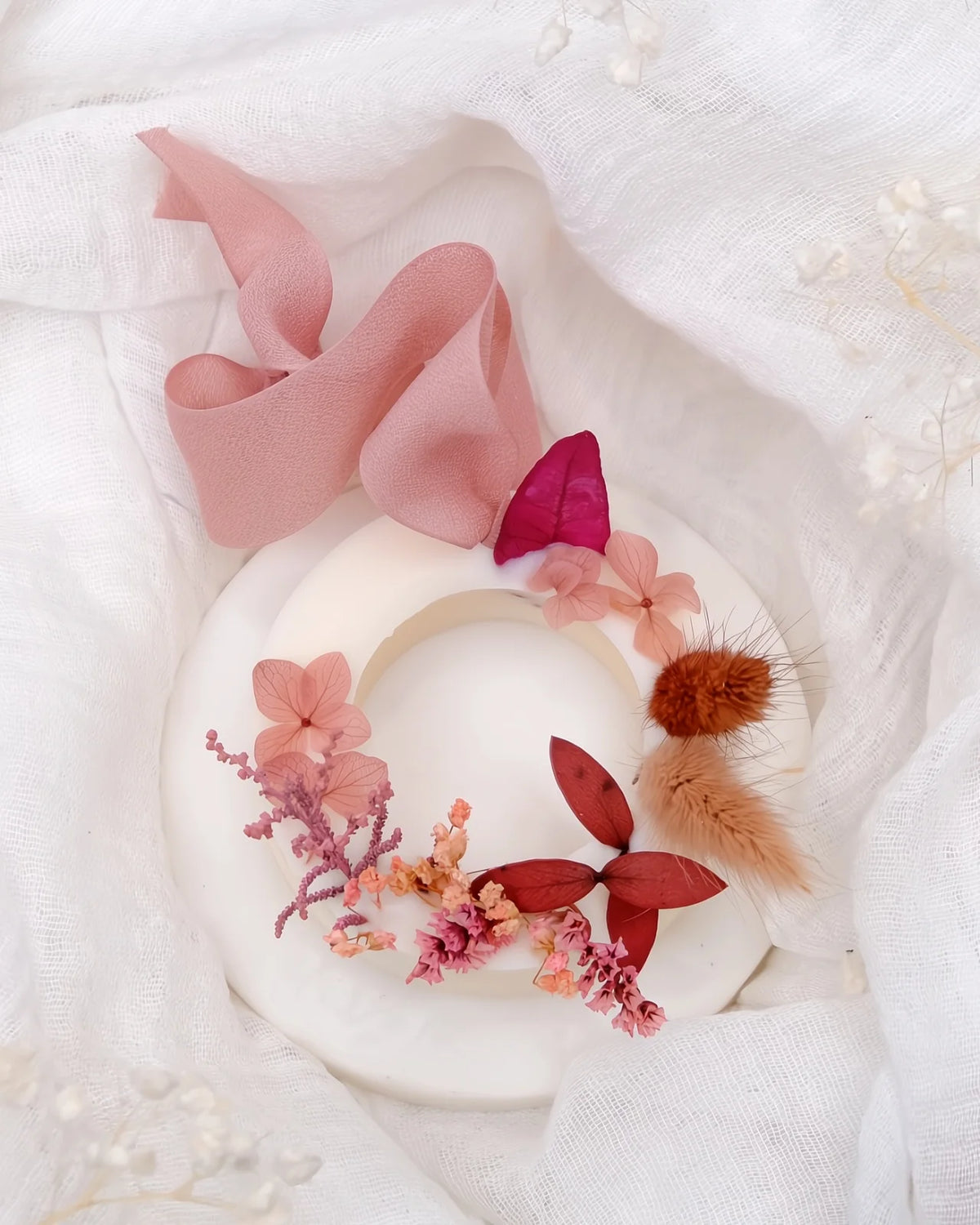 tavoletta botanica cera di soia per profumare cassetti ed armadi ghirlanda color rosa vintage