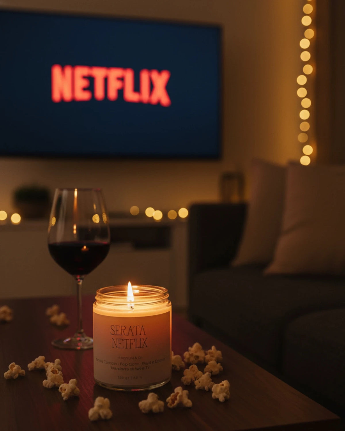 Candele sensoriali slow living - Collezione Stop al Tempo - Serata Netflix, serate cocoon